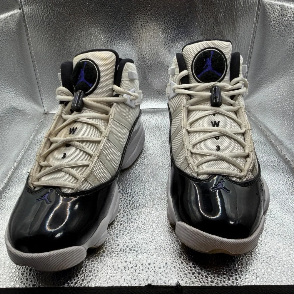 Size 8.5 Nike Air Jordan 6 Rings‎ White Black Dark Concord Mens Shoes 322992-104